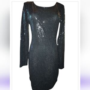 Jump Black Sequin Long Sleeve Dress